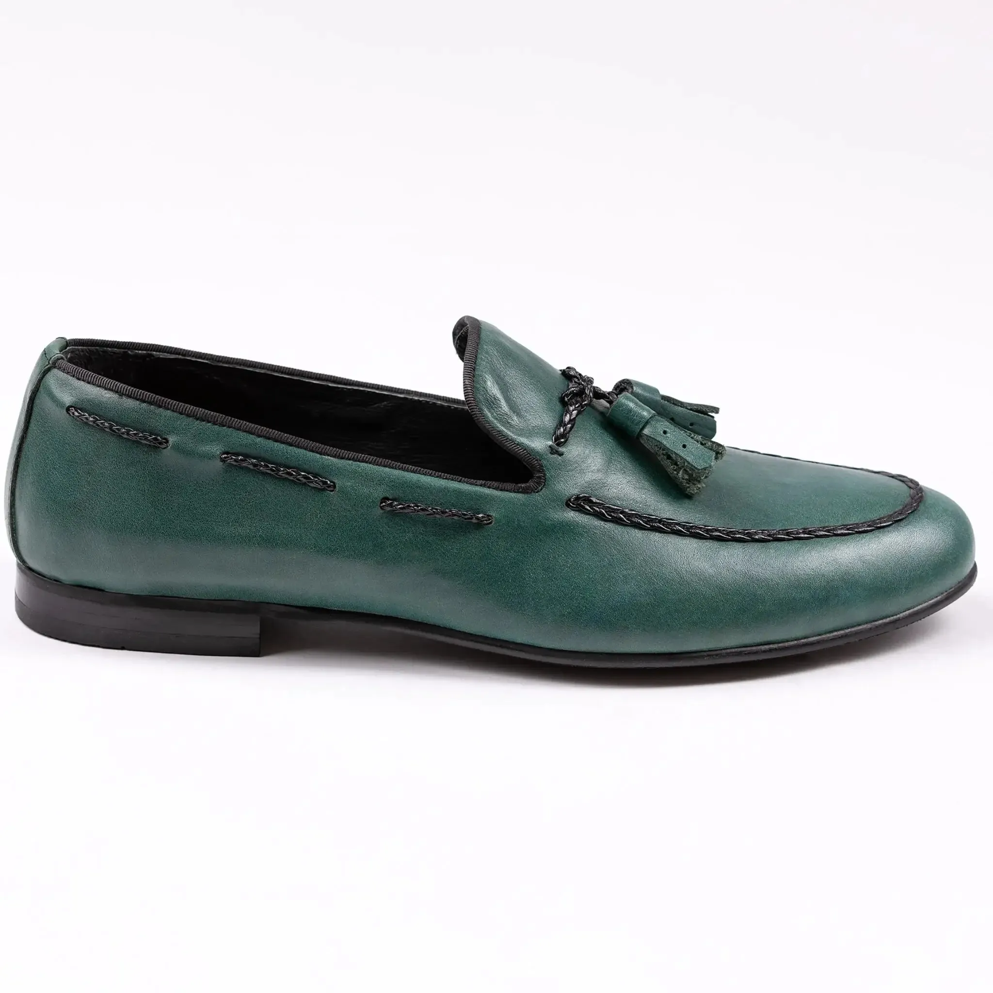 Tassel Loafers Teal Green
