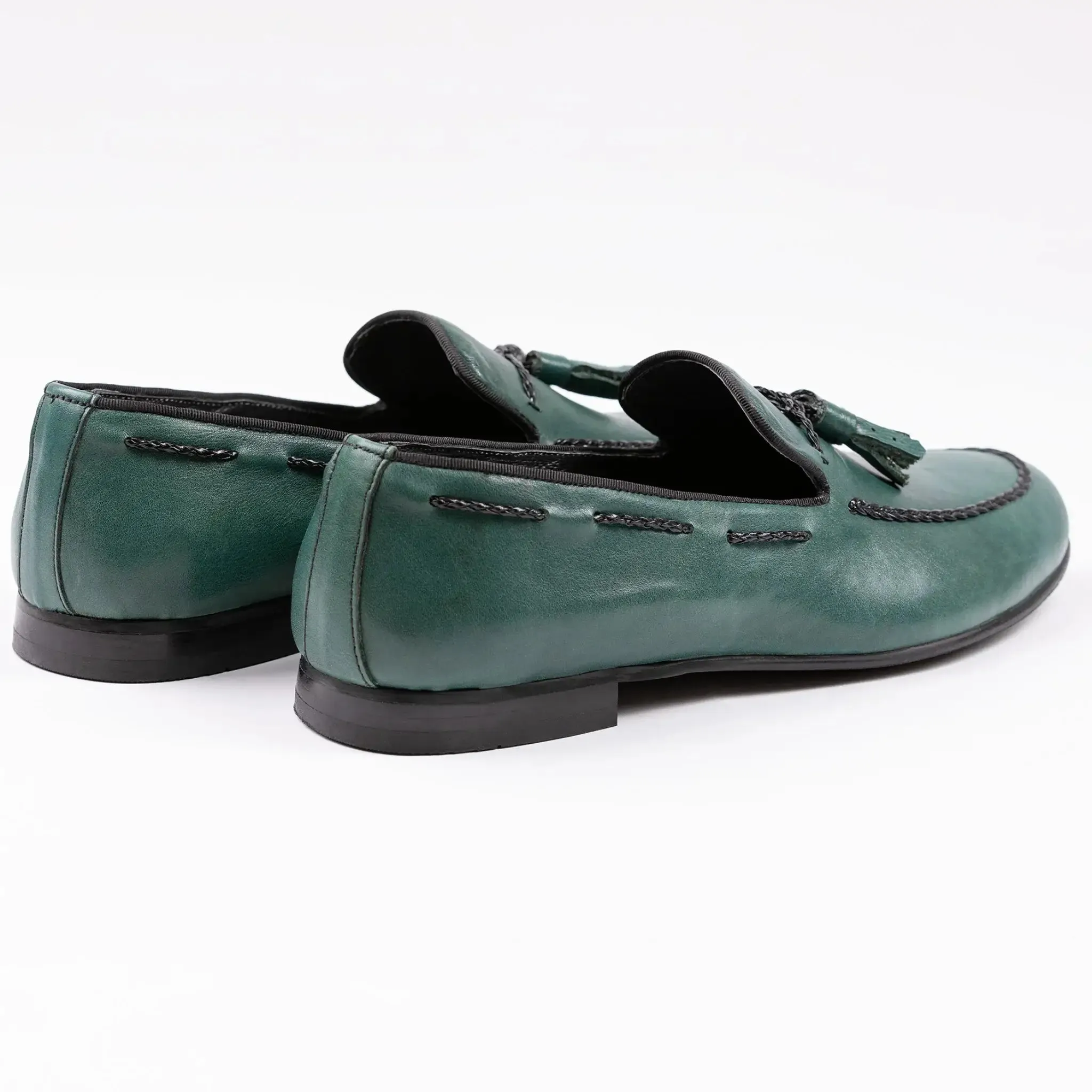 Tassel Loafers Teal Green