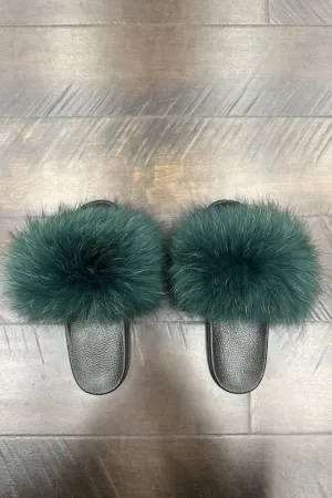 Teal Fox Slippers