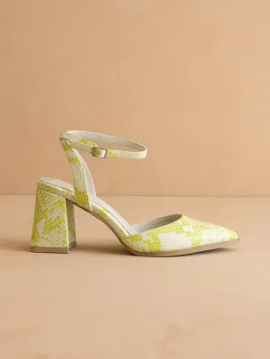 The Princess | Lime Pointed Toe Heel with Ankle Strap