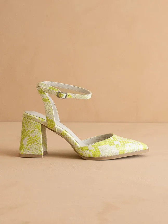 The Princess | Lime Pointed Toe Heel with Ankle Strap