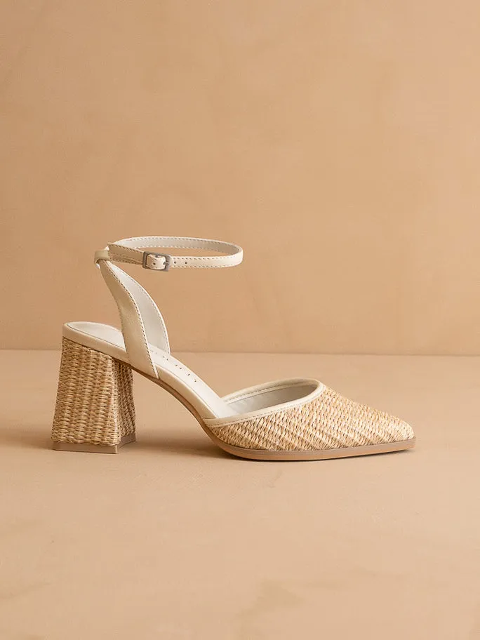 The Princess | Natural Pointed Toe Heel with Ankle Strap