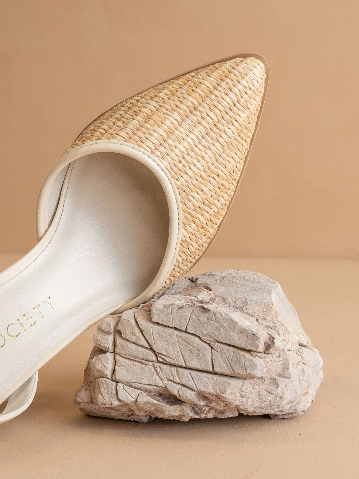 The Princess | Natural Pointed Toe Heel with Ankle Strap