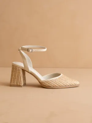 The Princess | Natural Pointed Toe Heel with Ankle Strap