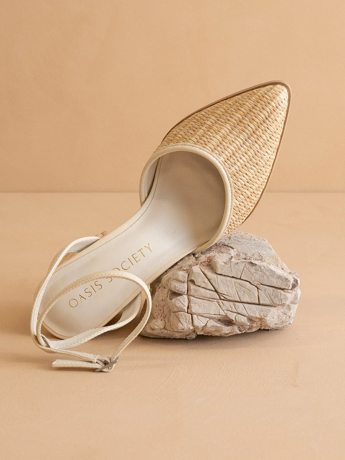 The Princess | Natural Pointed Toe Heel with Ankle Strap