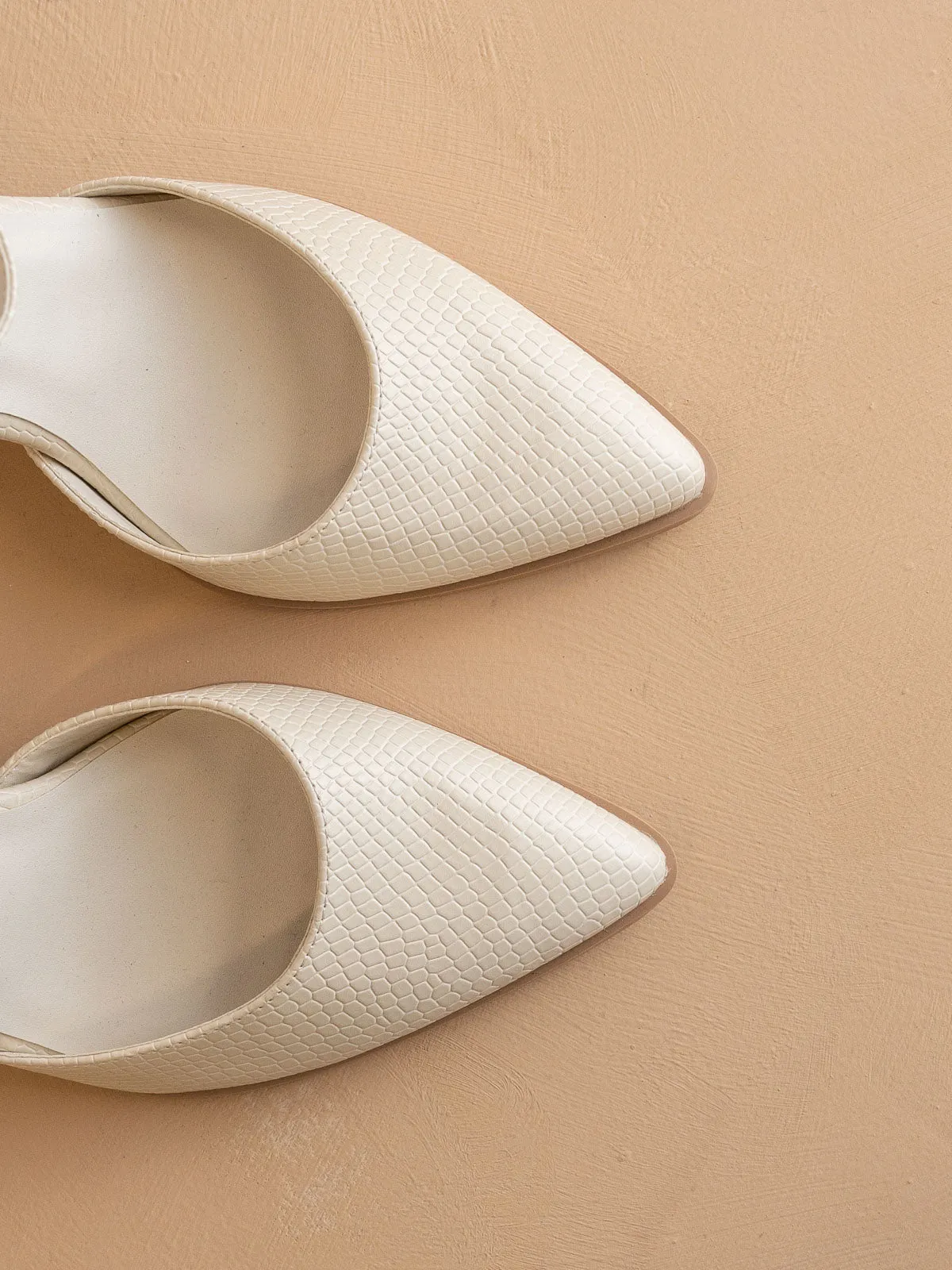 The Princess |  White Pointed Toe Heel with Ankle Strap