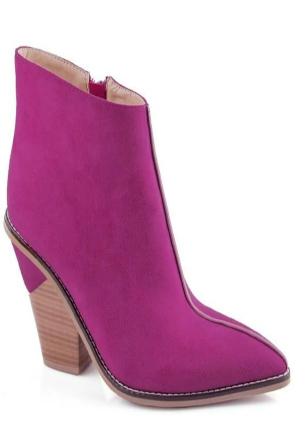 Thick High Heels Pointed Toe Western Cowboy Ankle Boots