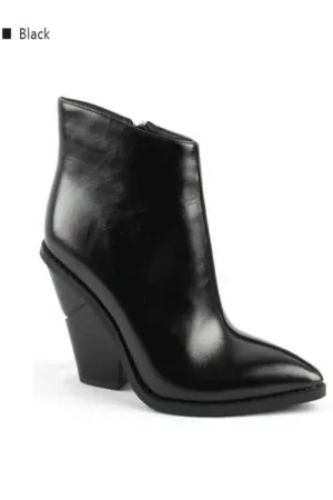 Thick High Heels Pointed Toe Western Cowboy Ankle Boots