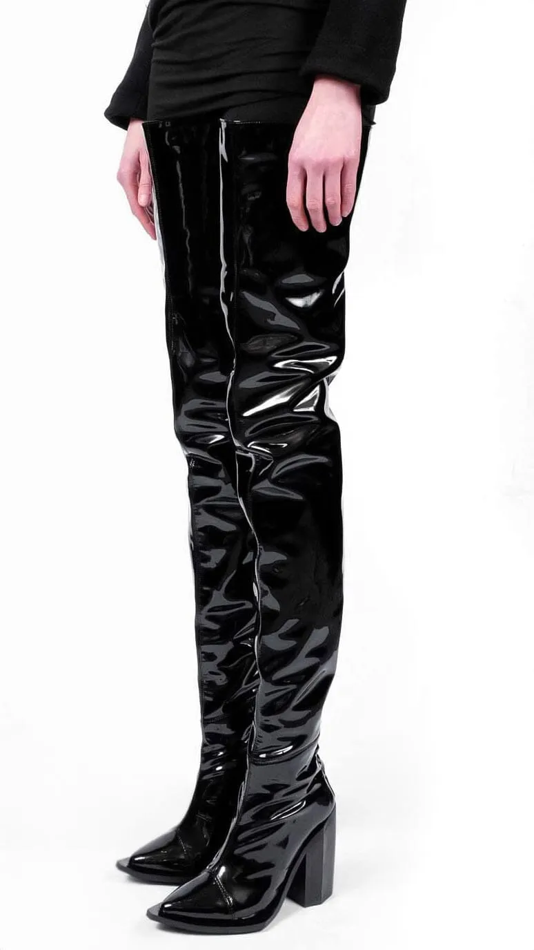 Thigh High Pointed Toe Boots