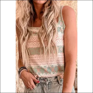 Tied Geometric Square Neck Cami - Elevate Your Style!
