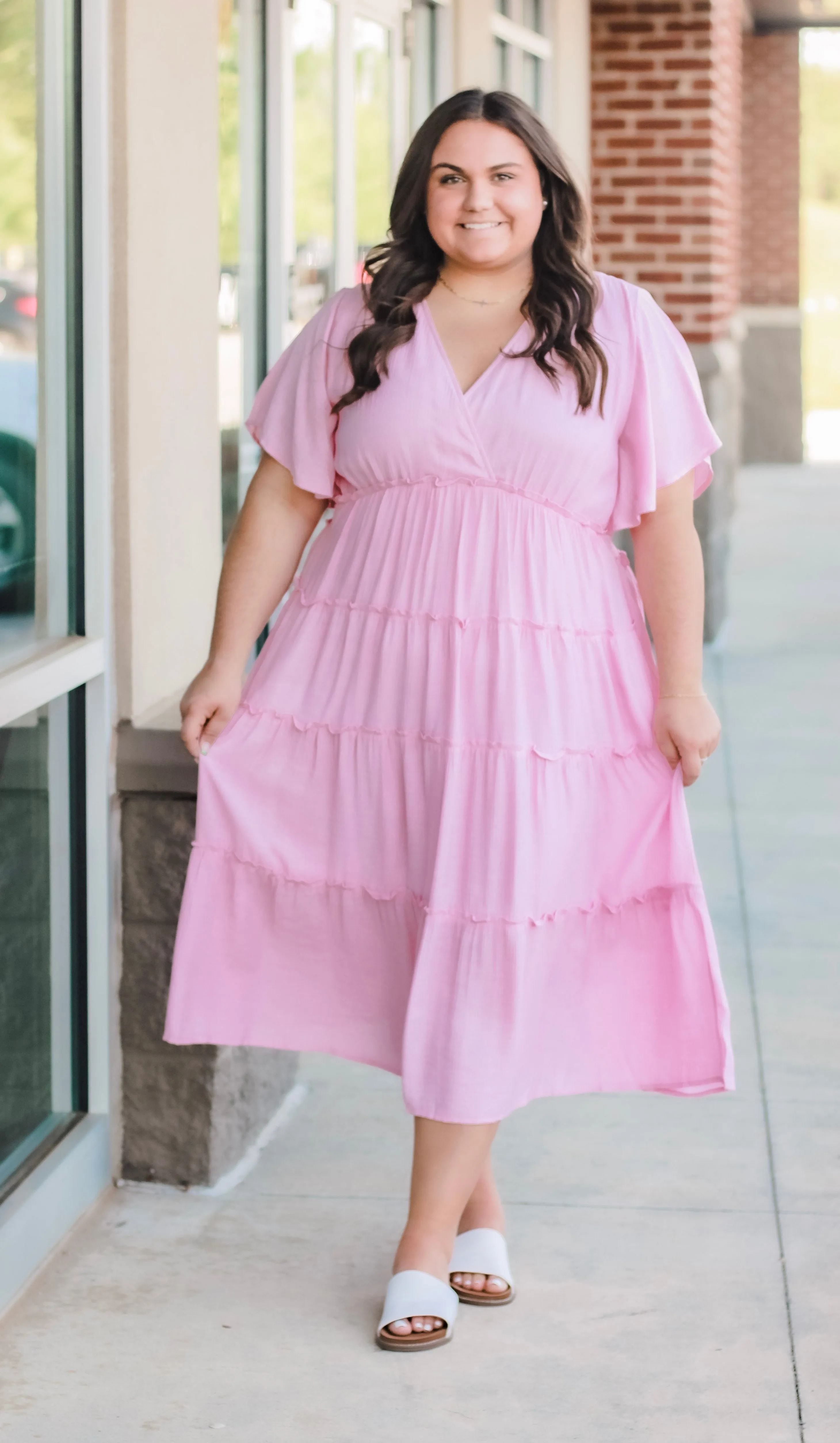 Time to Breathe Dress in Rose Pink