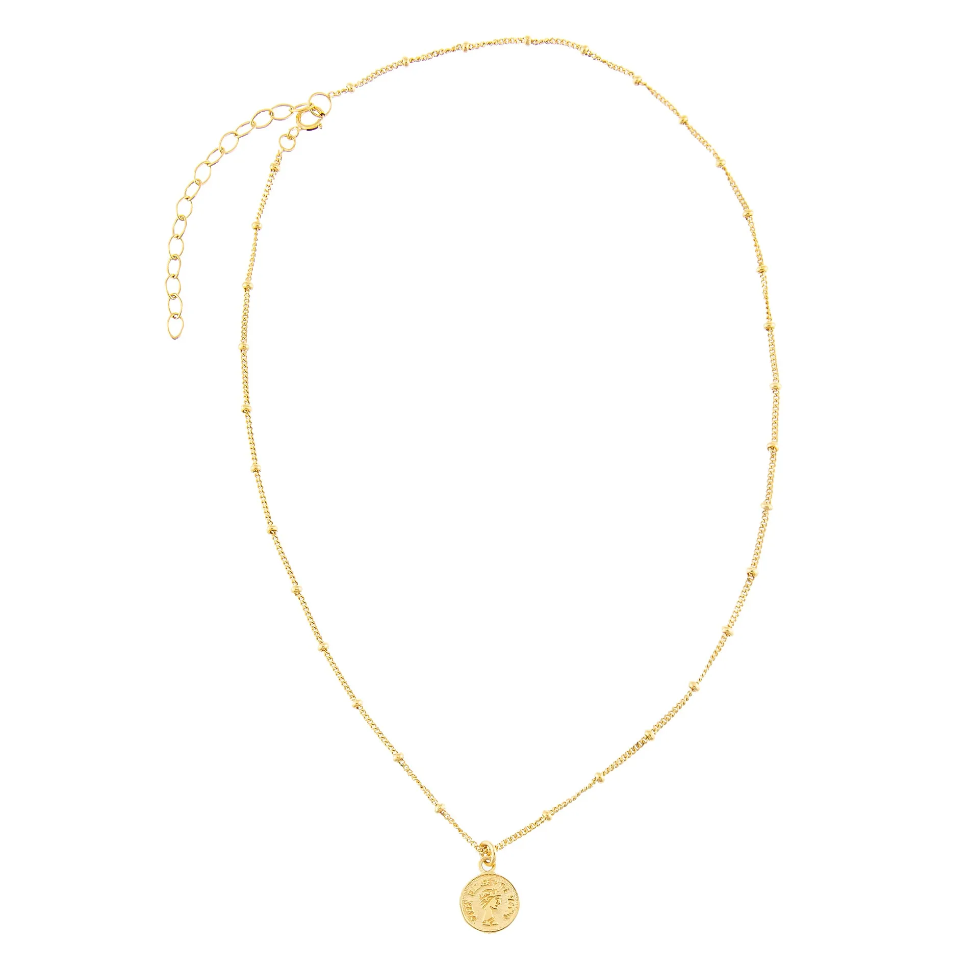 Tiny Coin Beaded Chain Necklace