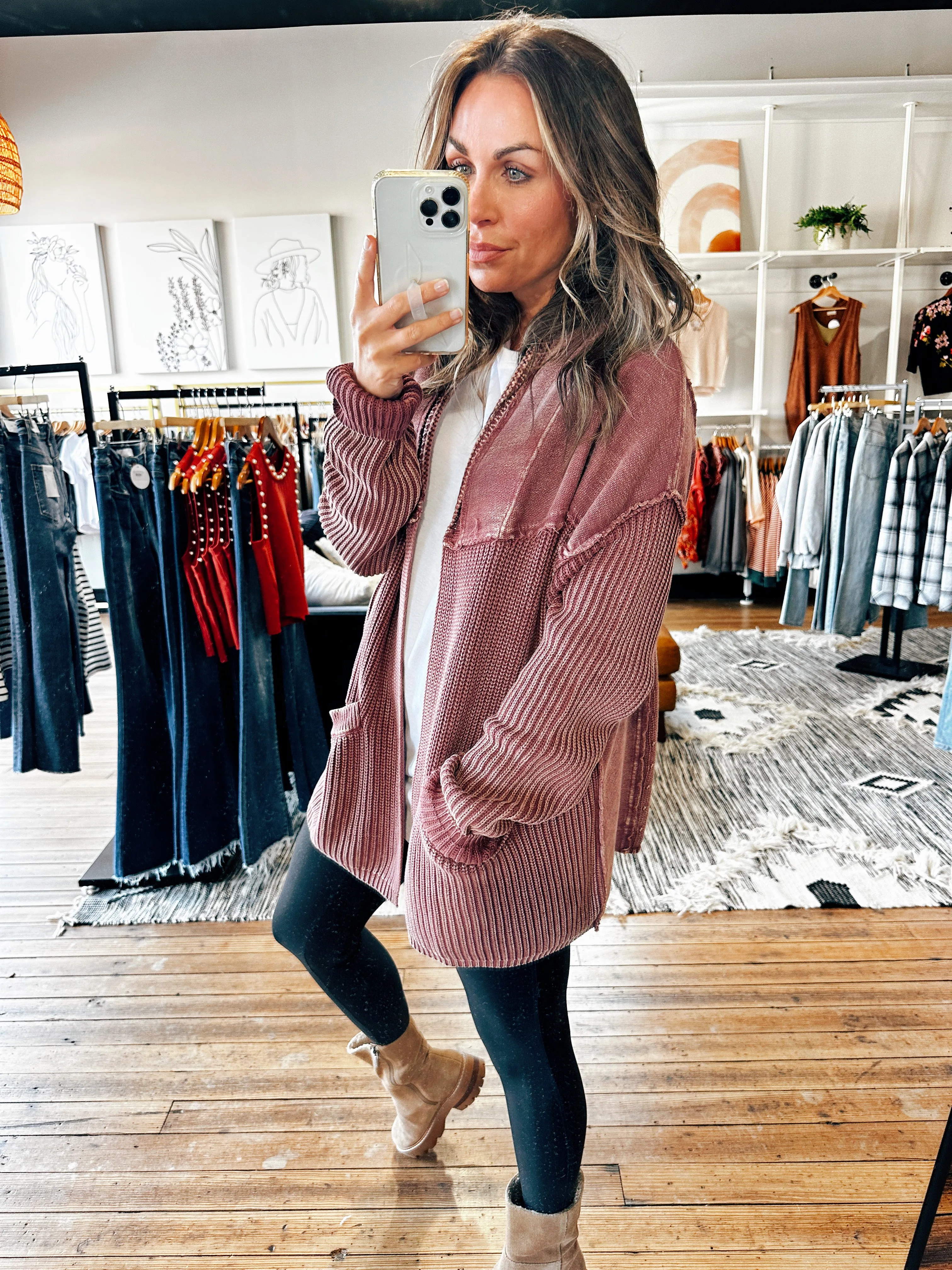 Tommie Mix Knit Open Sweater-3 Colors