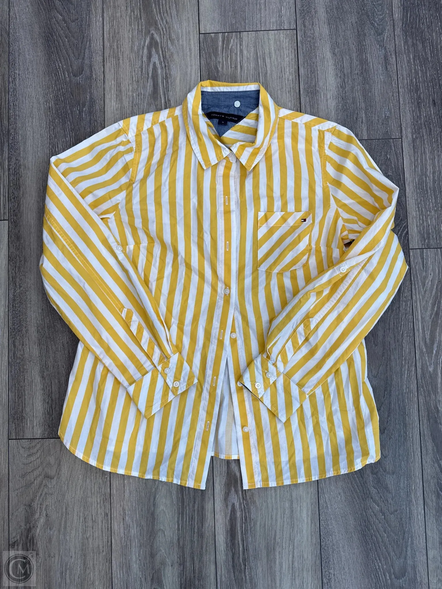 Top Long Sleeve By Tommy Hilfiger In Yellow, Size: M