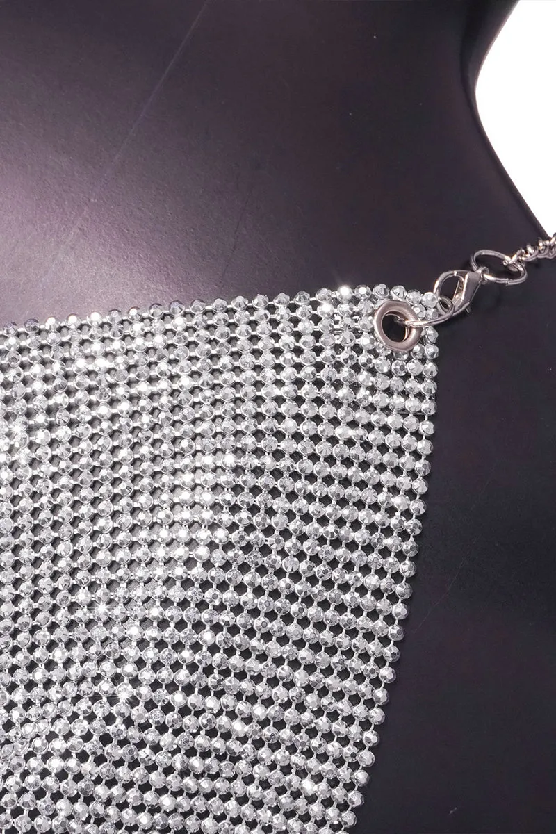 TR3023 Metal Rhinestones Tanks Top