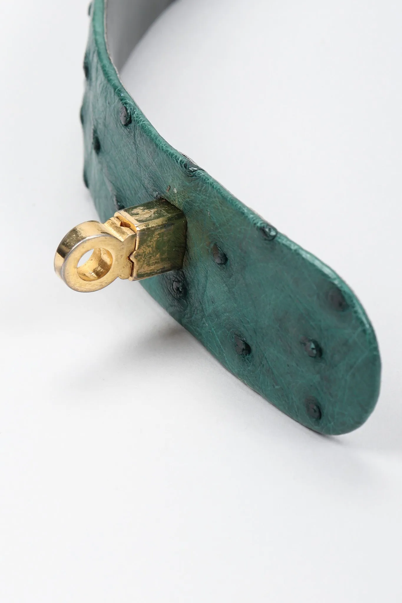 Turnlock Chained Ostrich Belt