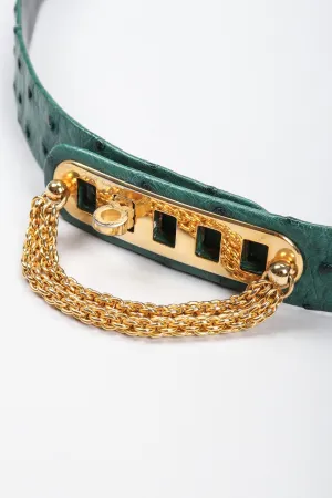 Turnlock Chained Ostrich Belt