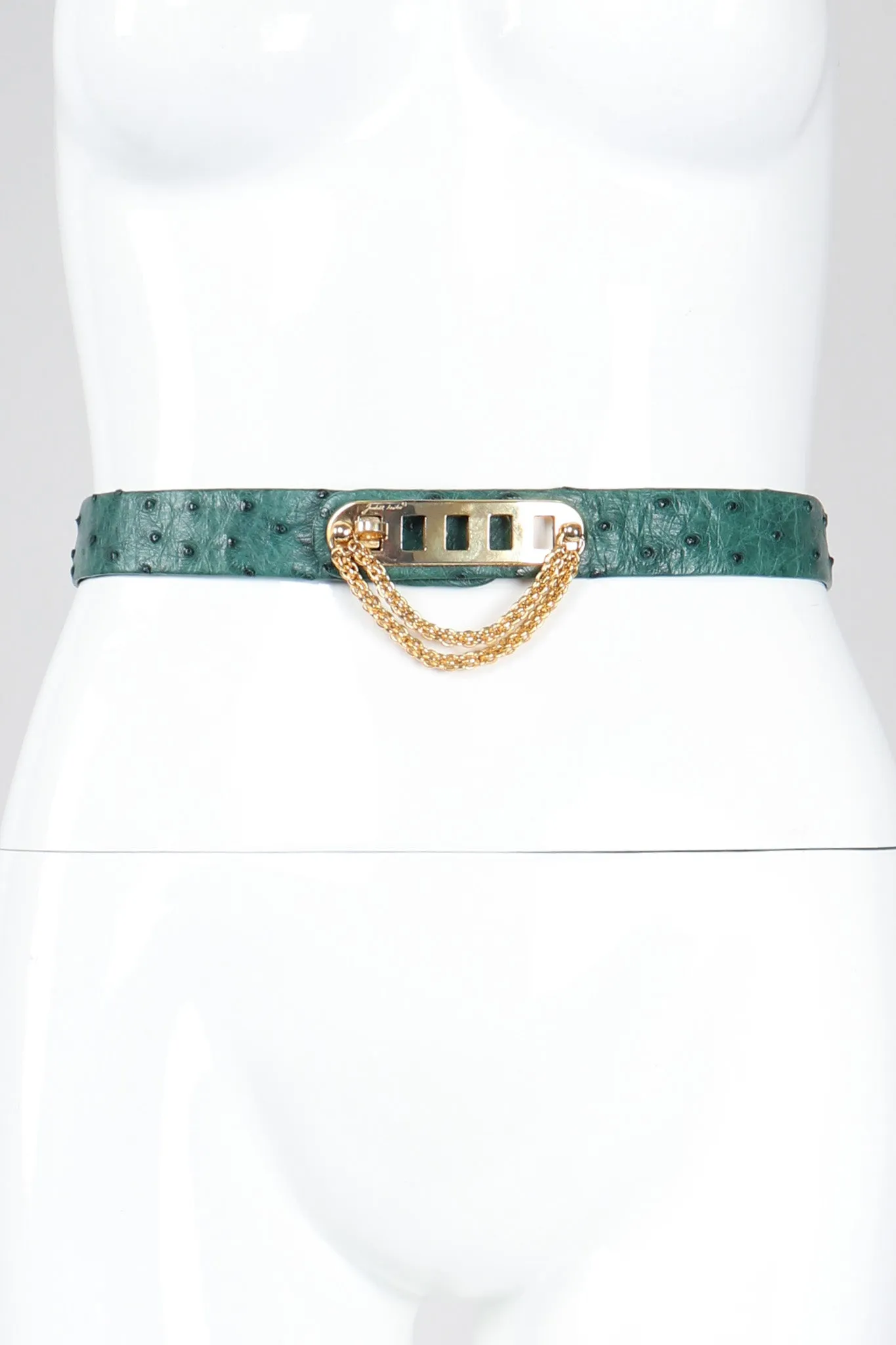 Turnlock Chained Ostrich Belt