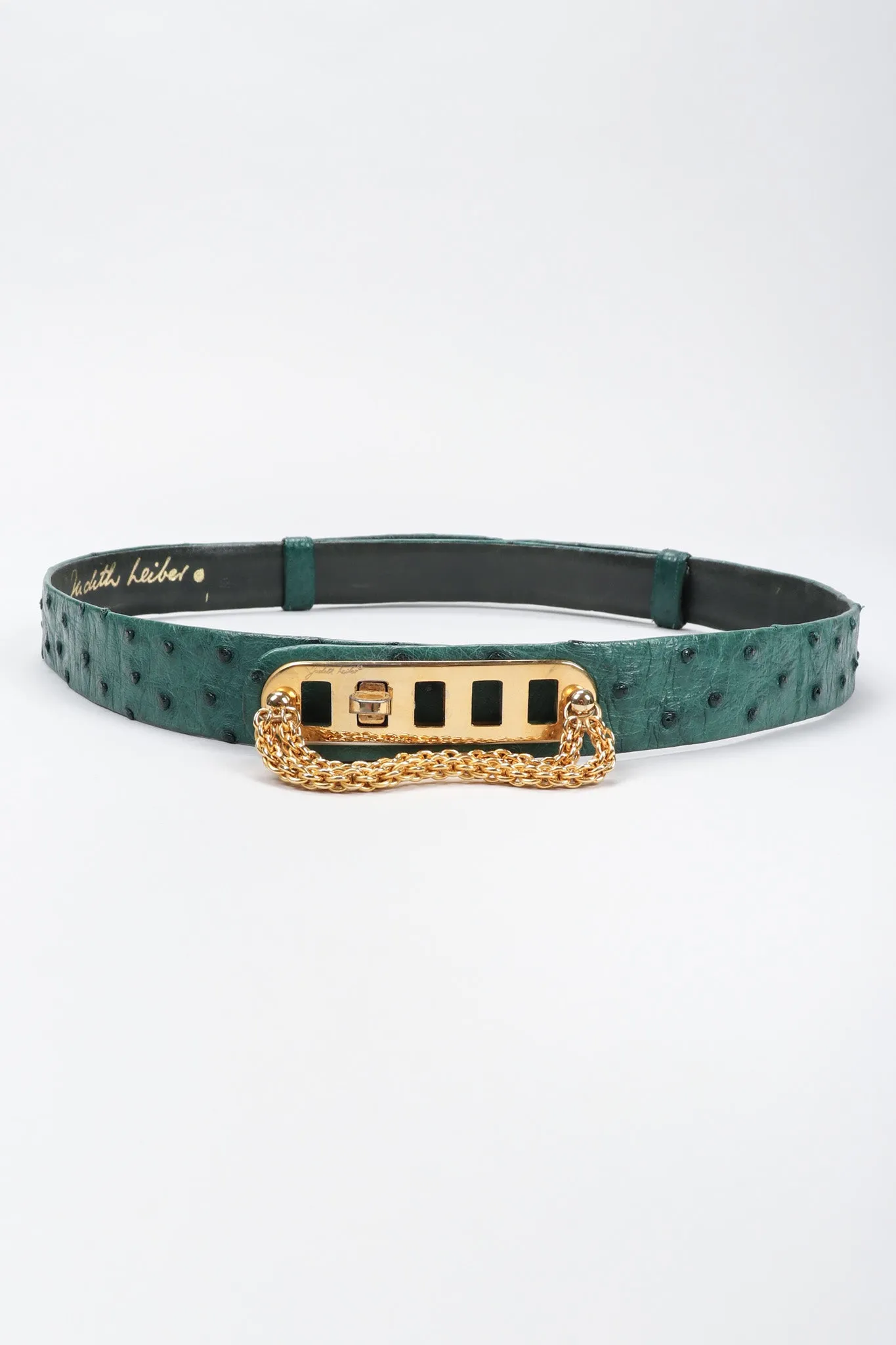 Turnlock Chained Ostrich Belt