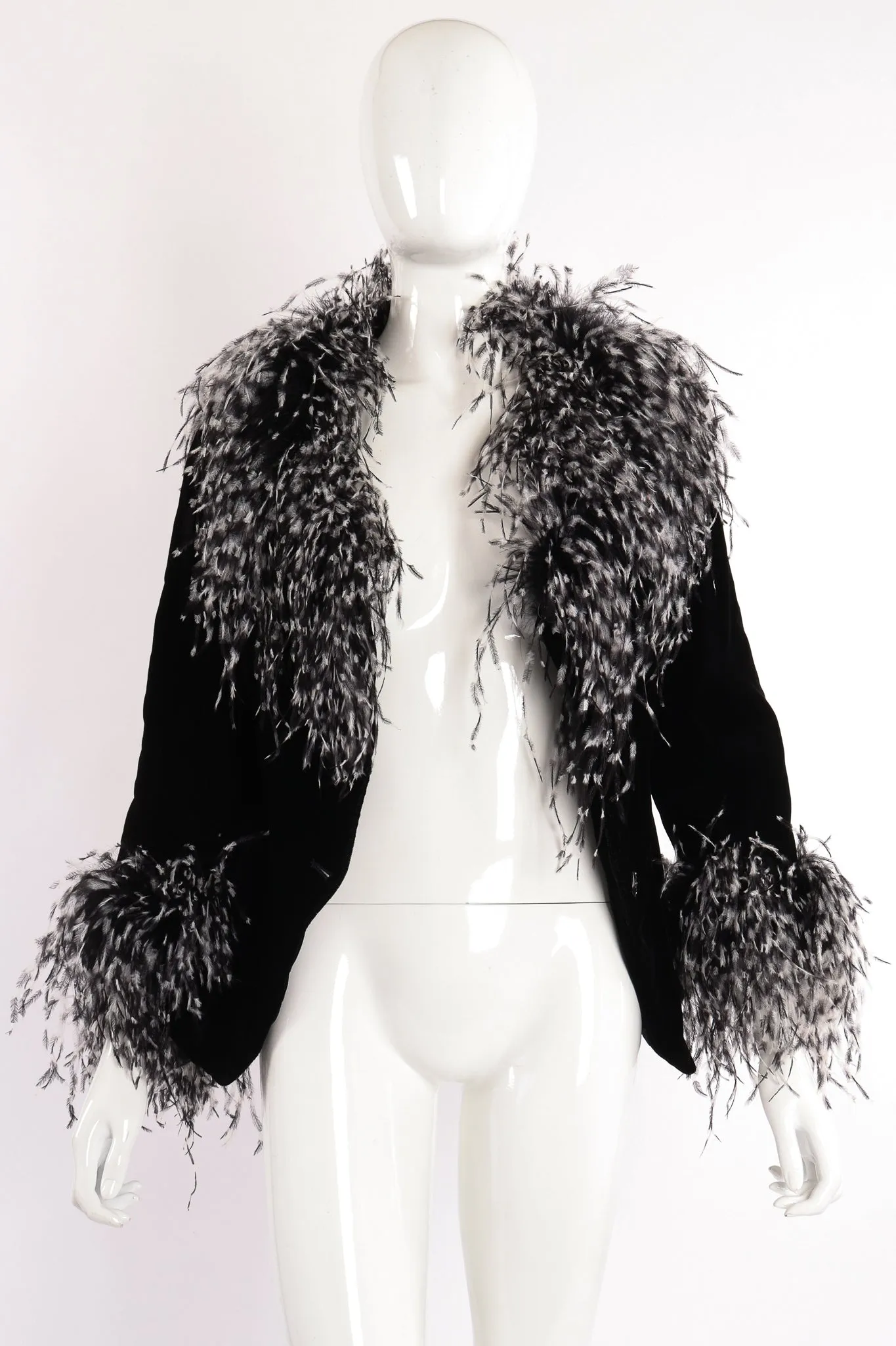 Velvet Ostrich Feather Jacket