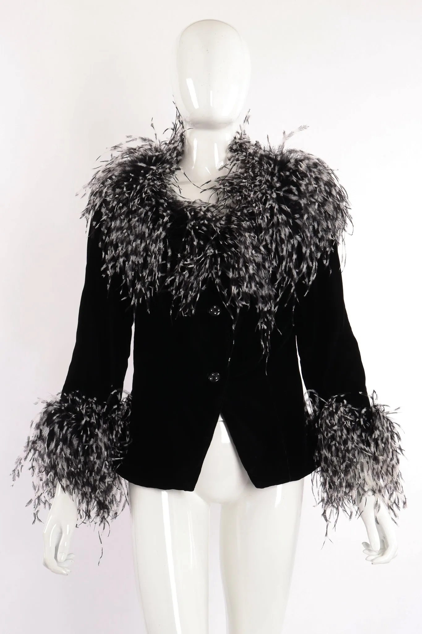 Velvet Ostrich Feather Jacket