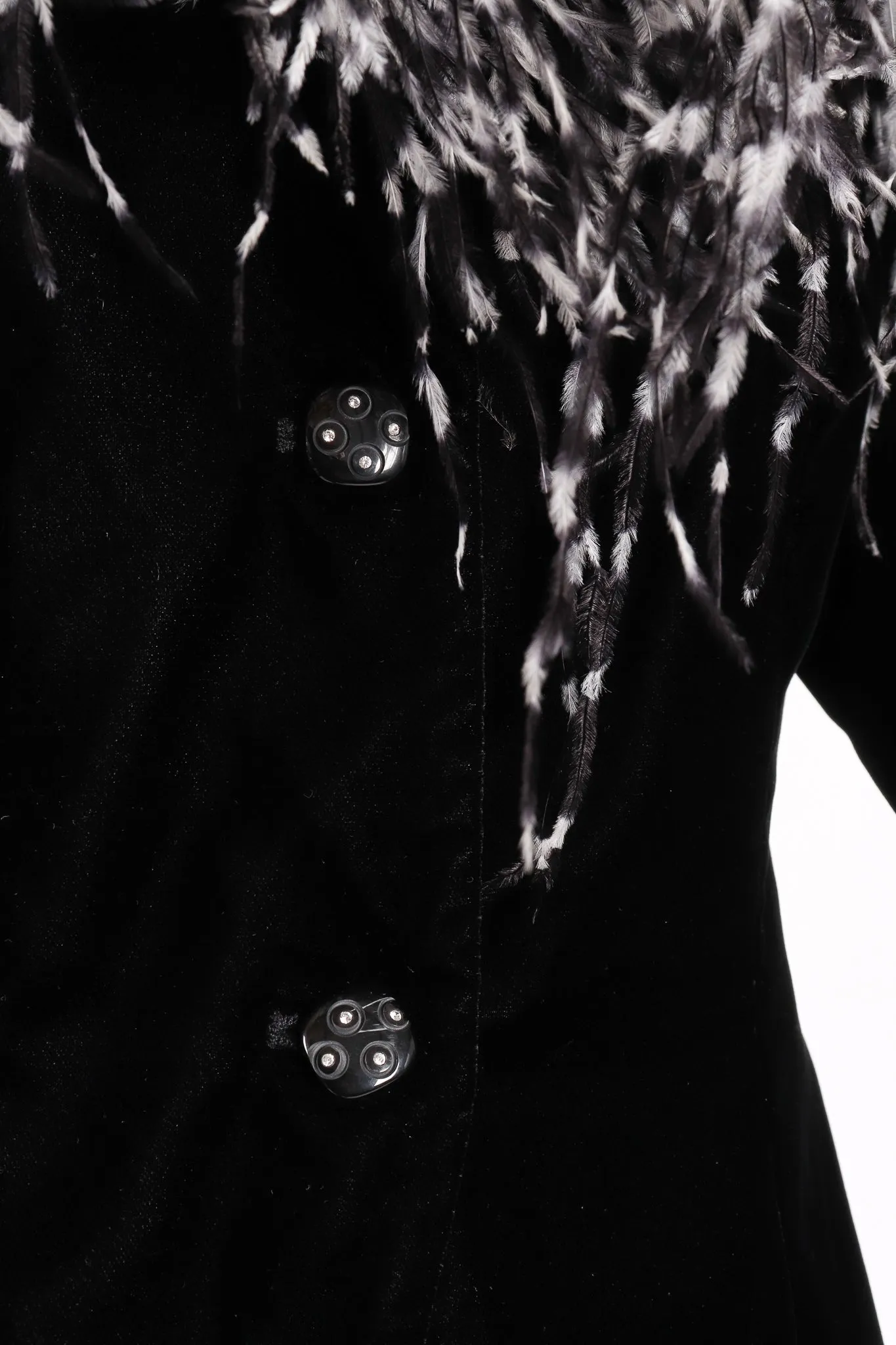 Velvet Ostrich Feather Jacket