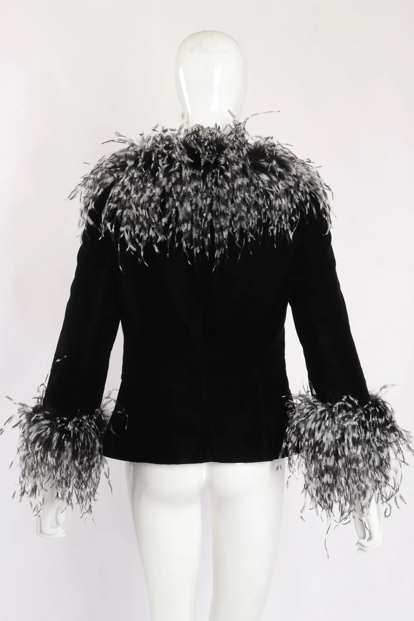 Velvet Ostrich Feather Jacket