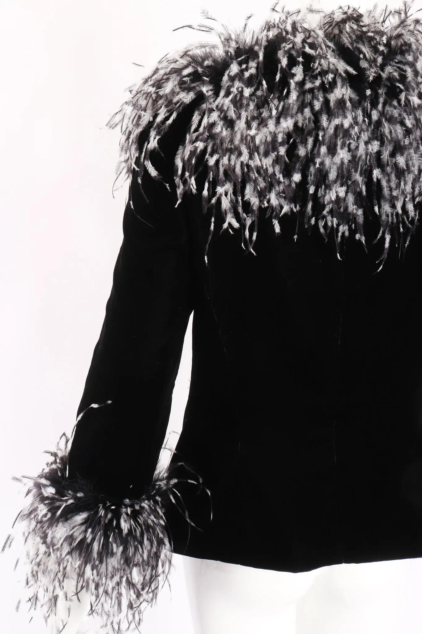 Velvet Ostrich Feather Jacket