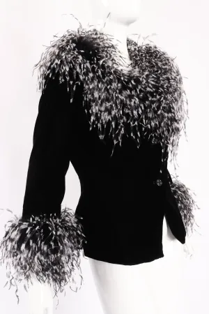 Velvet Ostrich Feather Jacket