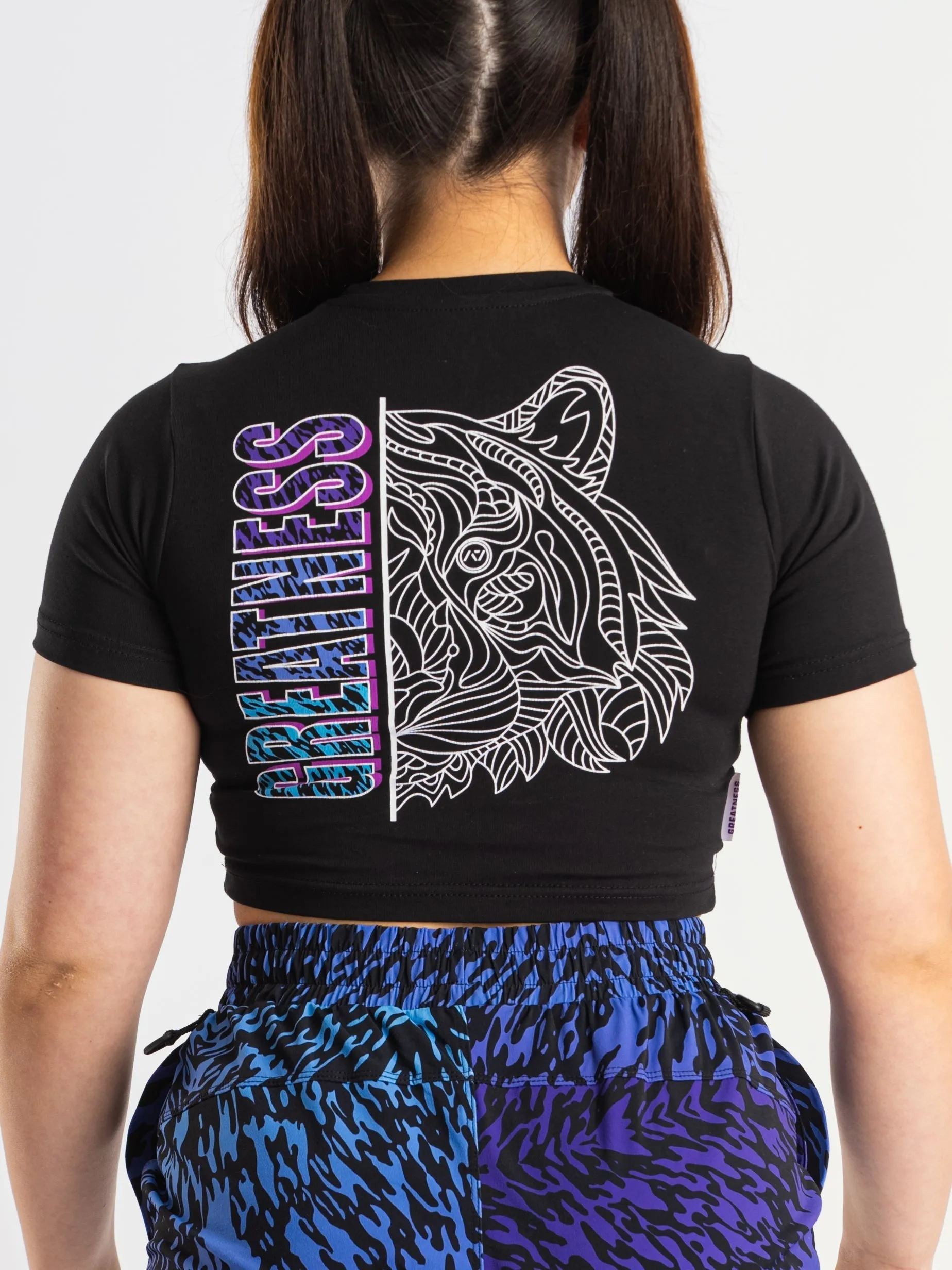 Violet Tiger Greatness Women's Non Bar Grip Crop