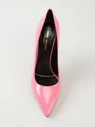 Vitello Vernice Soft Pale Pink Heels (YSL)