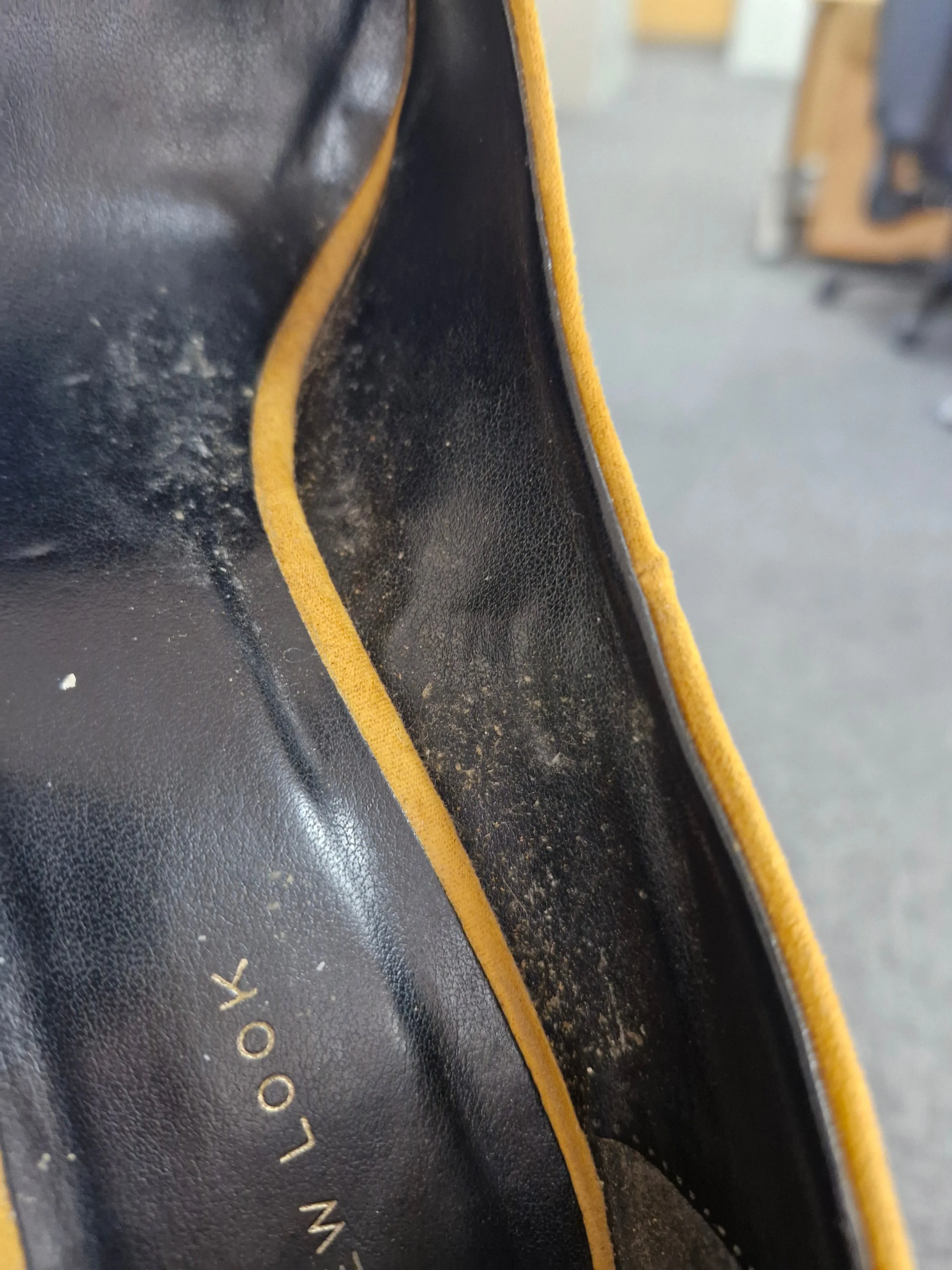 Well Worn Mustard Coloured Heels with Light scent