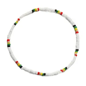 White & Multicolor Teal Howlite Stretch Necklace