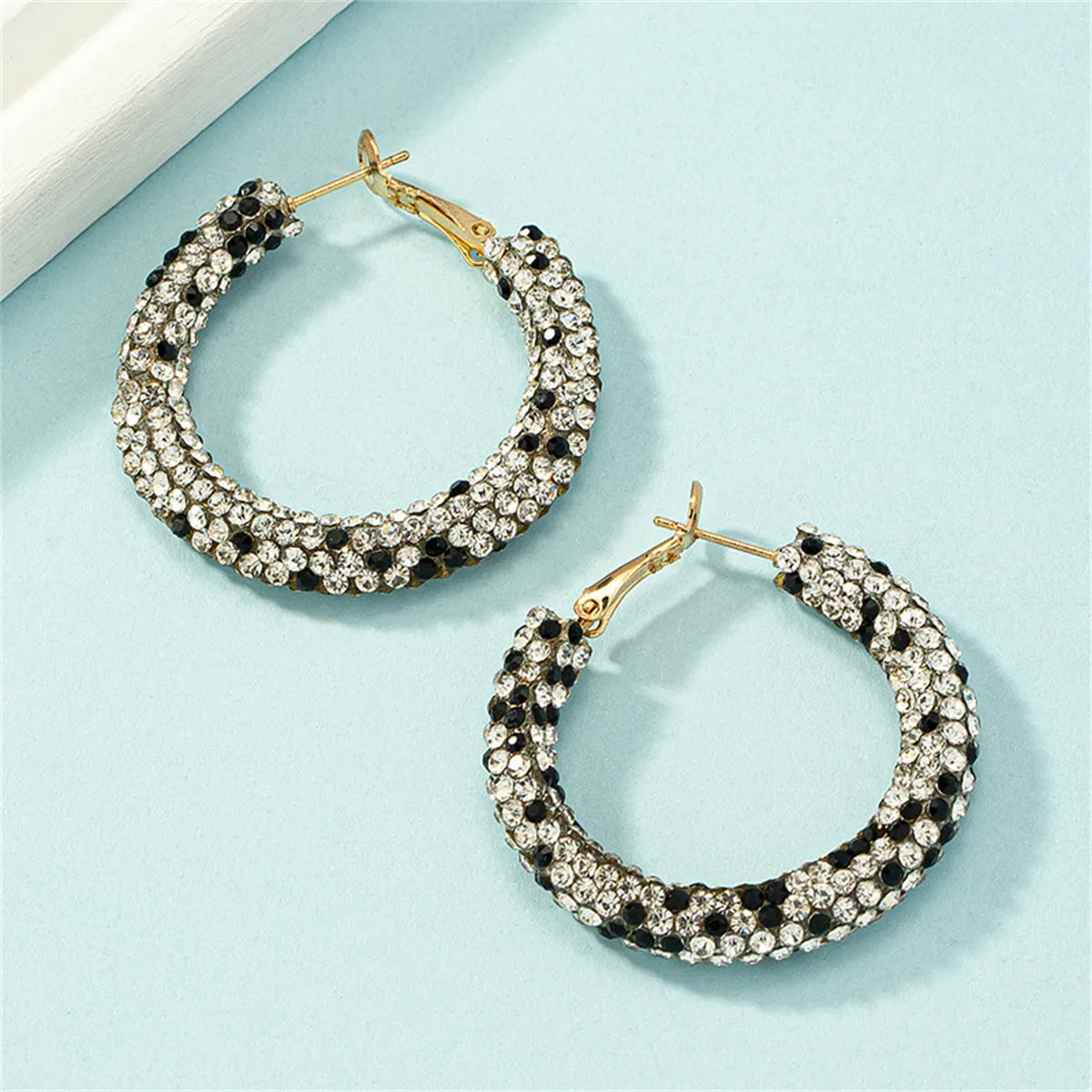 White Cubic Zirconia & 18K Gold-Plated Hoop Earrings