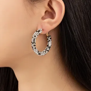 White Cubic Zirconia & 18K Gold-Plated Hoop Earrings