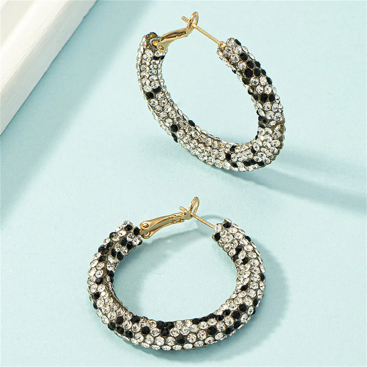 White Cubic Zirconia & 18K Gold-Plated Hoop Earrings