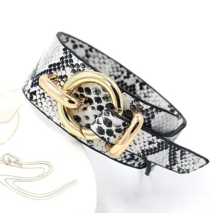 White Polystyrene & 18K Gold-Plated Serpentine Bracelet