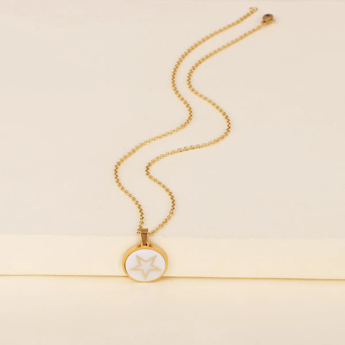 White Resin & 18K Gold-Plated Star Pendant Necklace