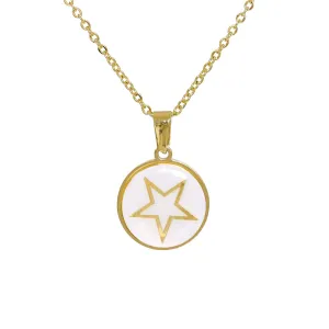 White Resin & 18K Gold-Plated Star Pendant Necklace