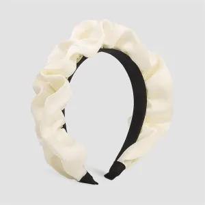 White Ruffle Hard Headband