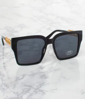 Wholesale Single Color Sunglasses - 21581 - Black - Pack of 6 - $3.25/piece