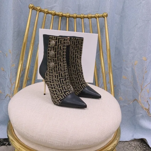 Woman Pointed-Toes Thin Heels Boots
