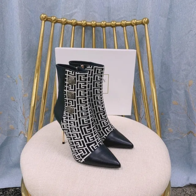 Woman Pointed-Toes Thin Heels Boots