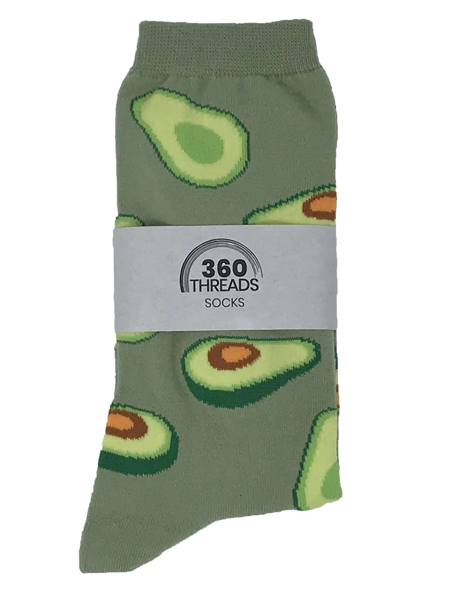 Women's Avocado Socks Novelty All-Over Print Foodie Crew Green