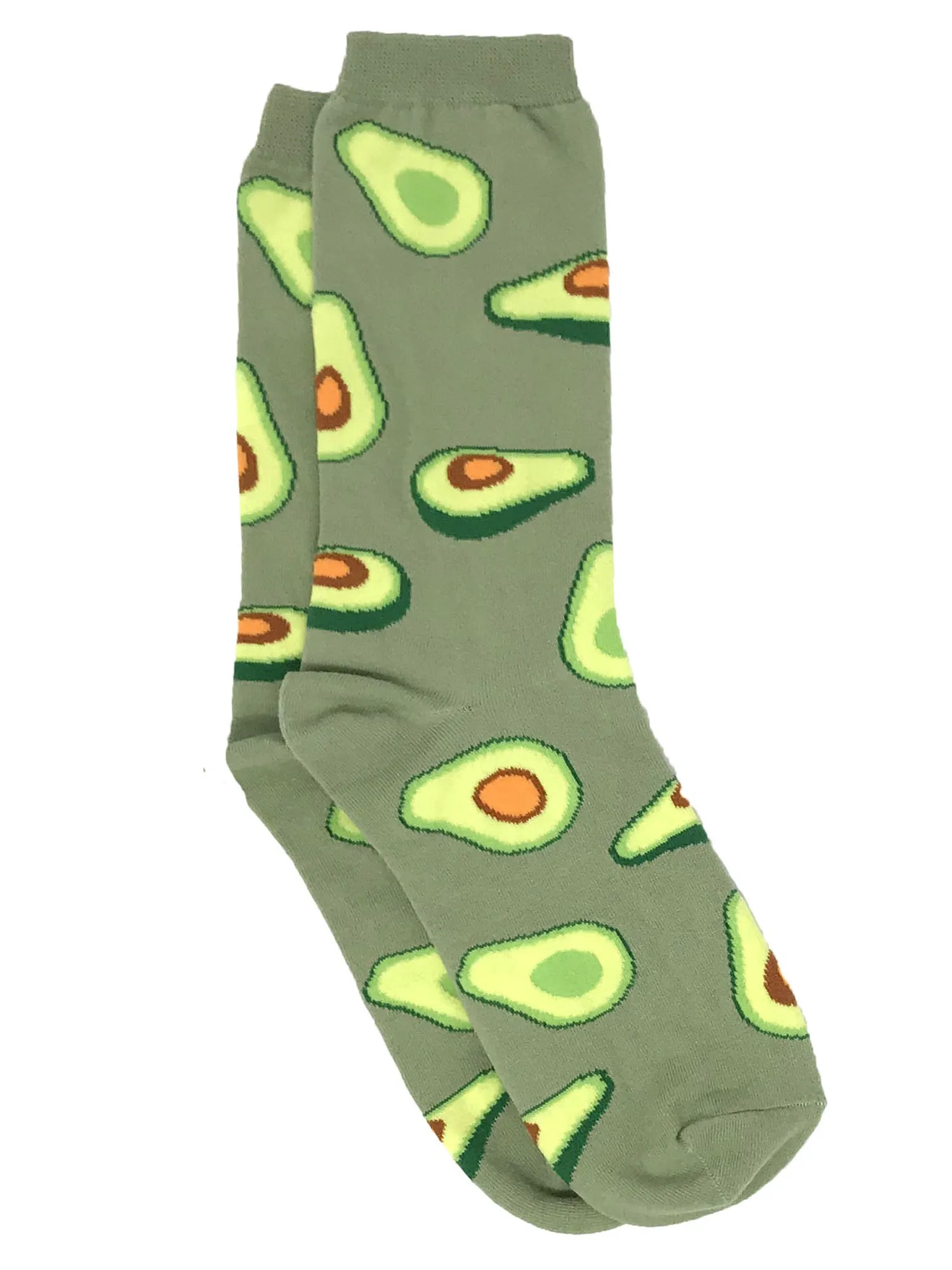 Women's Avocado Socks Novelty All-Over Print Foodie Crew Green