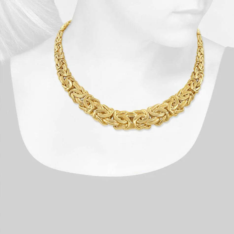 Women's Byzantine Fancy Necklace & Bracelet Set in 14Kt Gold