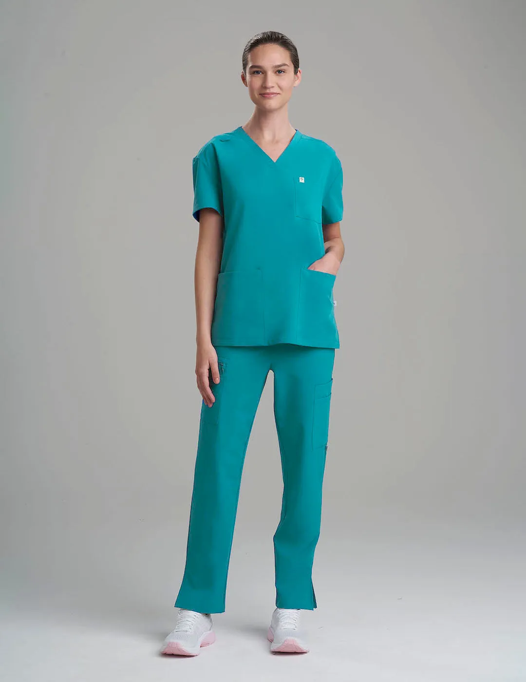 Womens Classic Scrub Top -  Teal