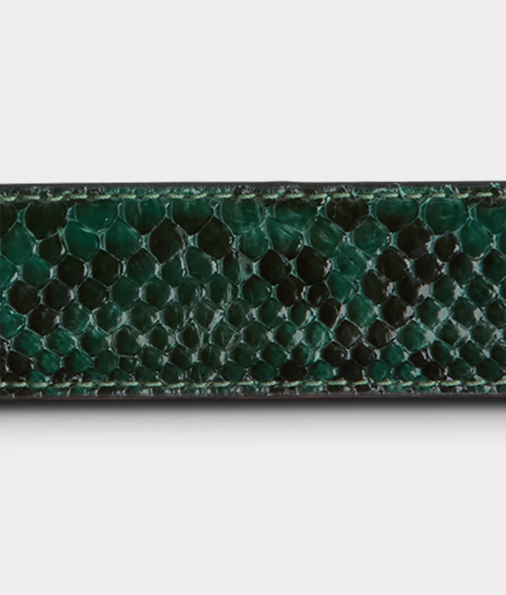 Women's Exotic Mirrored L Belt :: Emerald