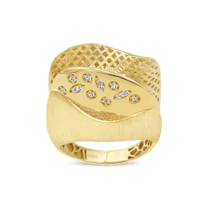 Women's Fancy big look ring in 14K