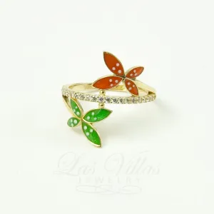 Women's fancy butterfly ring in 10K